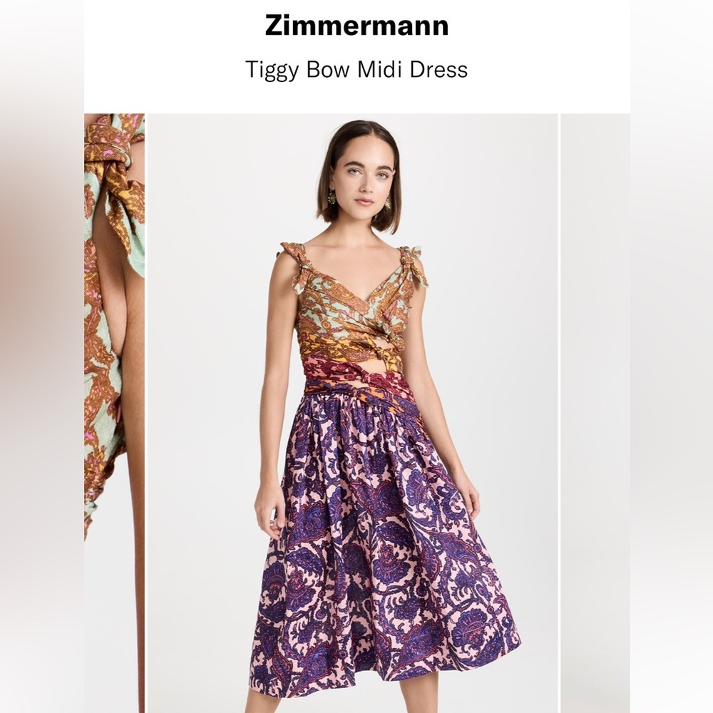 Zimmermann Vibrant Purple and Orange Midi Dress
